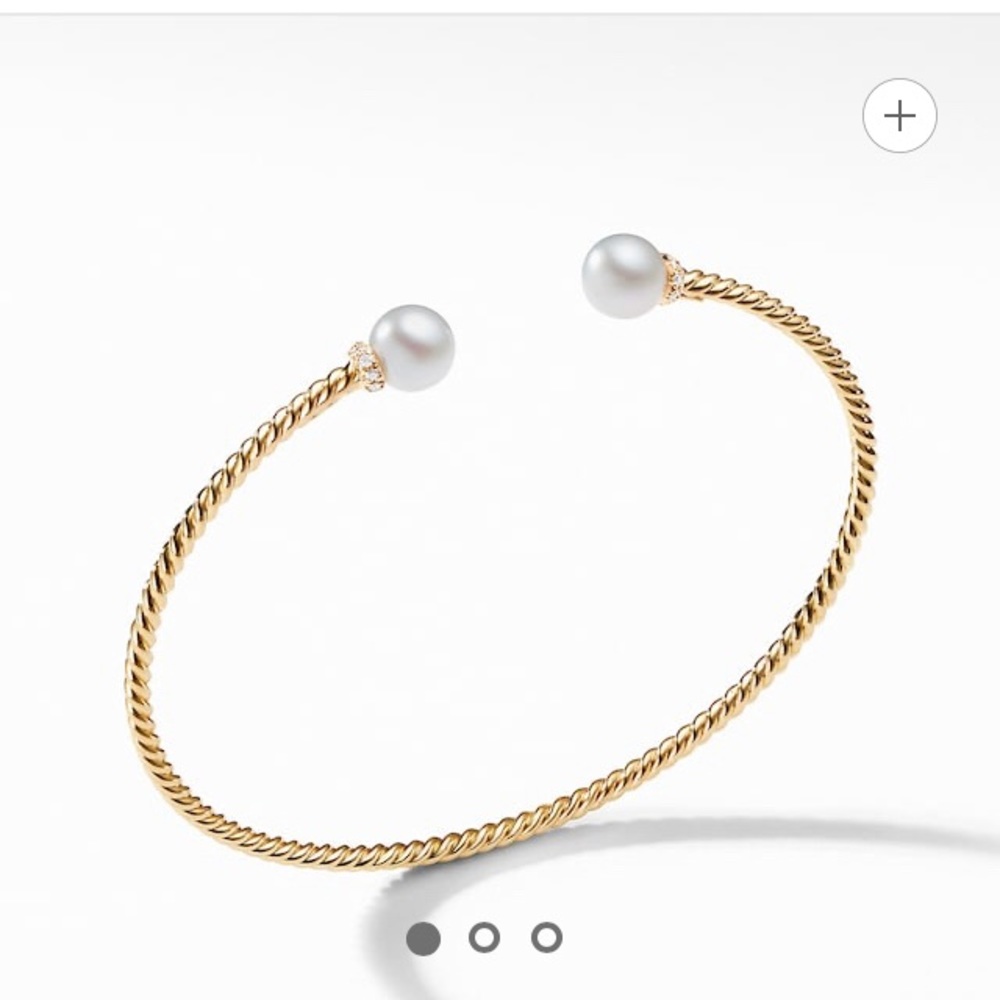 David Yurman 18kt gold cultured pearl bracelet
